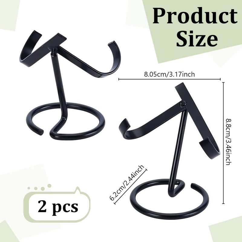 AHANDMAKER 2Pcs Crystal Ball Holder, Black Iron Arms Display Stand Sphere Display Holder for Small Gemstones Geodes Mineral Agate Home Office Decor, 8.05x2.44x3.46 inch - Image 2
